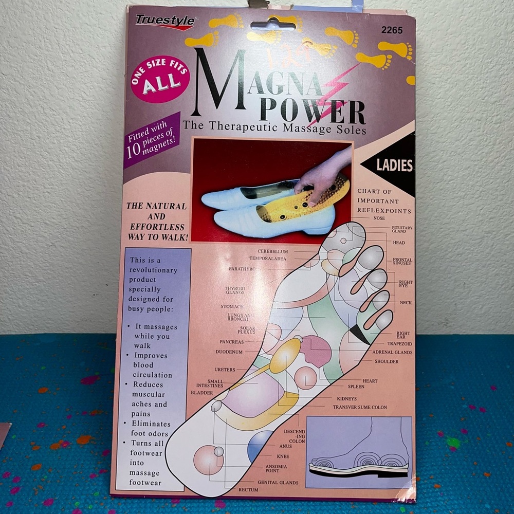 MAGNA POWER Therapeutic Massage Soles Shoe Inserts one size fits all women & men